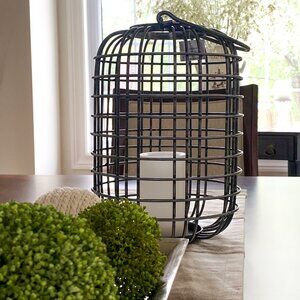 Abbott Collection Grid Metal Lantern with Handle | 13"